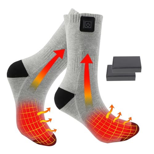 Hettluo Heated Socks for Men Women, Battery Heated Socks, Electric Heated Socks Washable Winter Warm Socks for Outdoors Work Fishing Hunting Skiing Cycling Hiking Camping