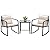 Devoko 3 Piece Rocking Bistro Set Wicker Patio Outdoor Furniture Porch Chairs Conversation Sets with Glass Coffee Table (Beige)