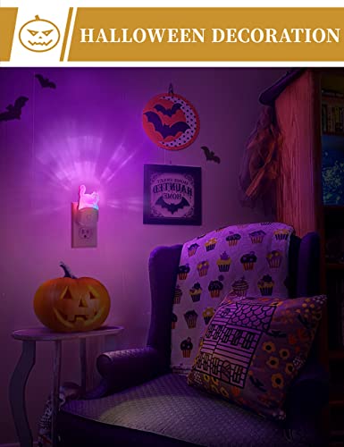 Image of DORESshop Cat Night Light [2 Pack], Kids Night Light with 8-Color RGB, Plug in, Dusk-to-Dawn Sensor, Rainbow LED Baby Night Light for Bathroom, Cute Room Decor,Boys Girls Gift