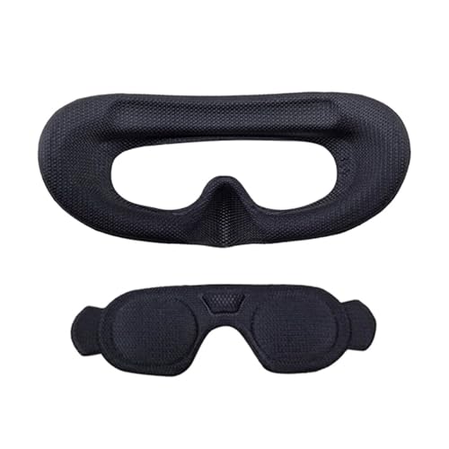 LiLiTok Goggles 3 almohadillas de espuma para DJI AVATA 2 Goggles 3 Eye Mask Cómodo Facial Protector de lente para DJI AVATA 2 Goggles 3 Accesorios (Negro+Funda para lentes)