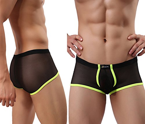 J Men Underwear Boxer Briefs Transparent Sexy mesh Boxers Gauze Panties2
