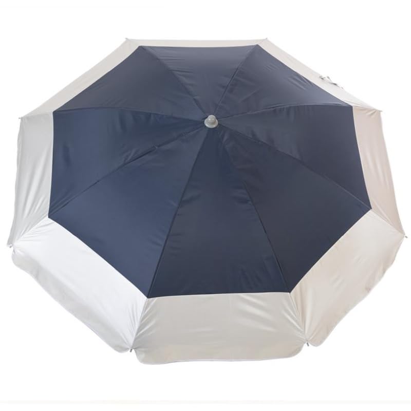 Sombrilla Playa UV 50+ con 8 Varillas de Fibra de Vidrio (Marino, 180 cm.)