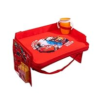 J.L. Childress Disney Baby 3-IN-1 Kids Travel Tray & Tablet Holder - Car Seat Lap Tray Desk for Toddlers, Road Trip Essentials, Activity Table, Travel Accessories - Cars