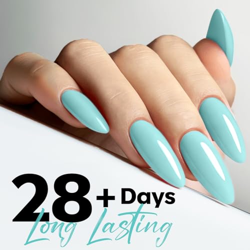 Image of modelones Mint Blue Gel Nail Polish Baby Blue Gel Polish Jade Nail Poish Soak Off Pastel U V Nail Design Salon Nail DIY Manicure 15 ML