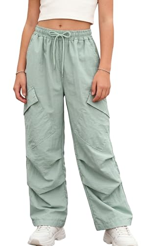 Pantalon cargo fille avec taille élastique réglable pour le sport