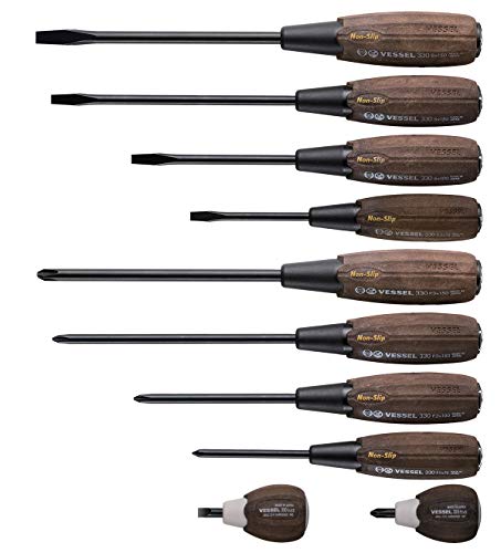 VESSEL Jeu de 10 Tournevis à Frapper 3310PS Wood (Brun) -COMPO
