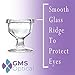 GMS Optical Glass Eye Wash Cup - Soothing Relief from Allergens, Irritants, Makeup, Dust, Dry Eyes and More - Use With Distilled Water or Saline (10 mL Volume)