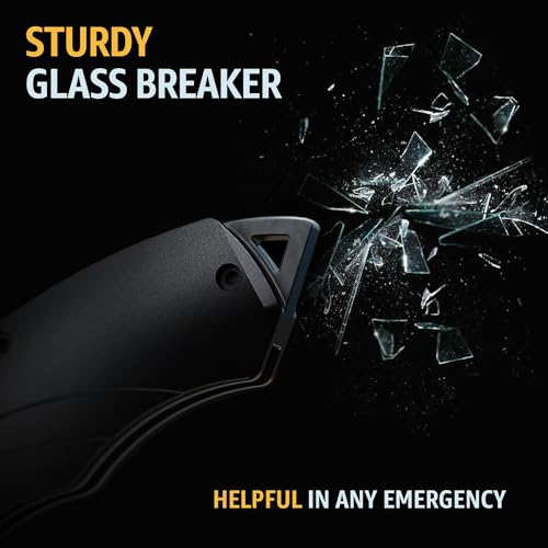 image for Grand Way Tactical Knife for Men - Black Pocket Knife - Best Spring As