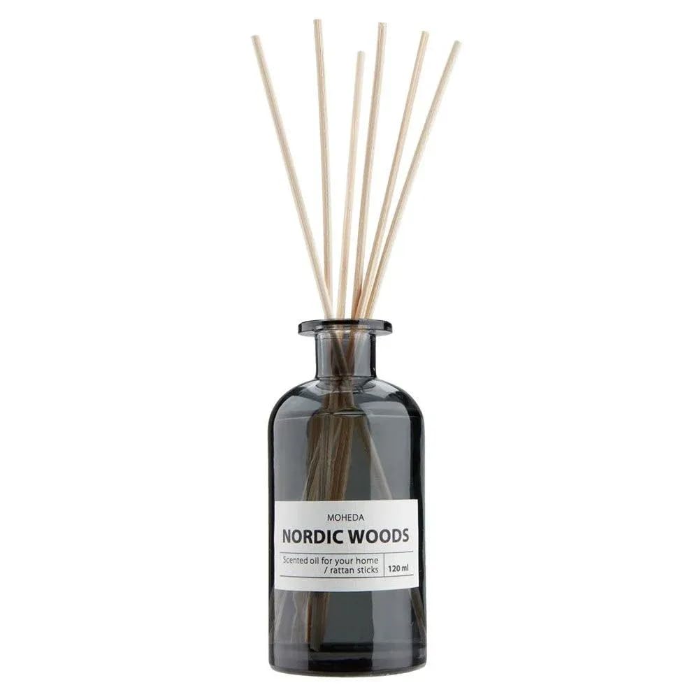 Huile aromatique parfum forêts du Nord diffuseur en verre gris anthracite 120ml