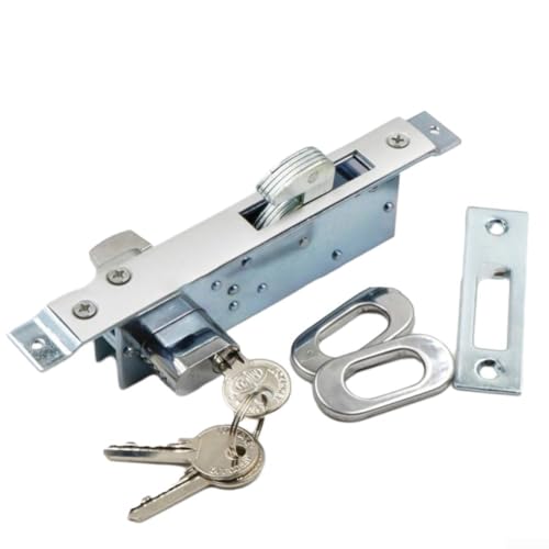 Cerradura de gancho para puerta corrediza, cerradura de seguridad invisible de aleación de zinc con llaves para puertas correderas de cocina, balcón, 35-55 mm de ancho