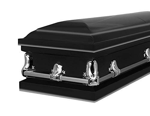 Titan Casket Orion Series Steel Casket (Black) Handcrafted Funeral Casket - Black Finish With White Crepe Interior #TOP3