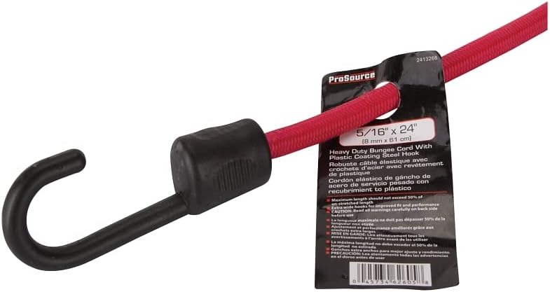 Prosource Fh64082 Heavy Duty Bungee Cord 24", Red (Pack of 12)