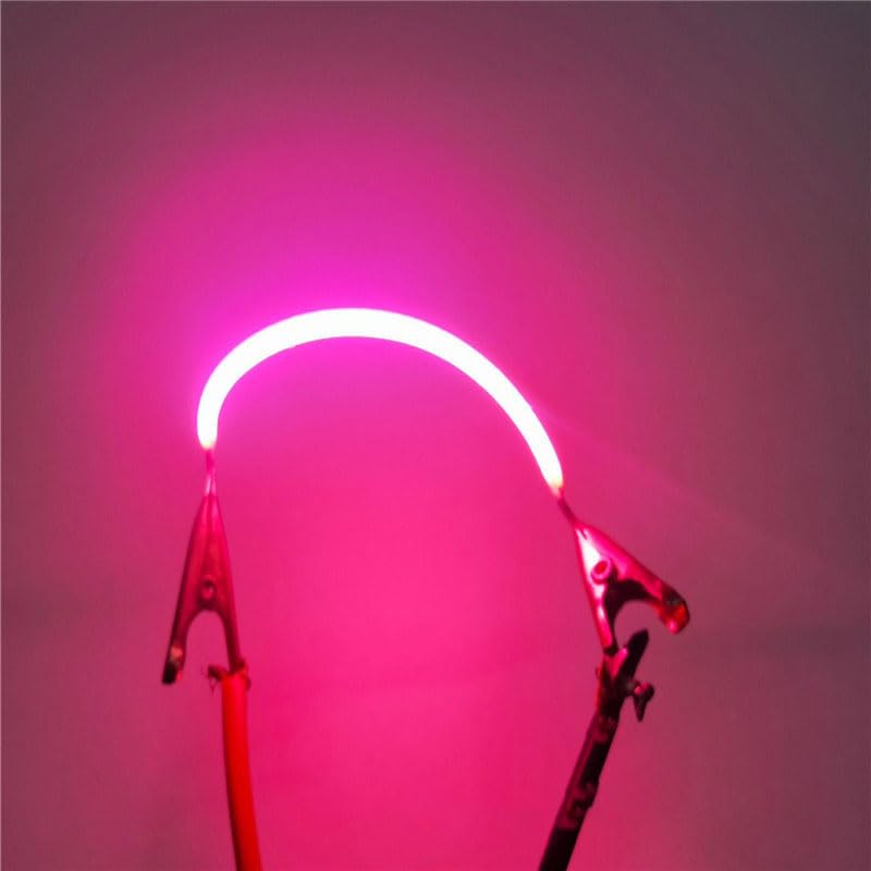 JZLBBC 5Pc LED Filament Flexible DC3V LED Filament Edison BulbParts COB Lamps Decorative LED DIY Diode Incandescent Flexible Filament,Pink,300Mm(11.8In)