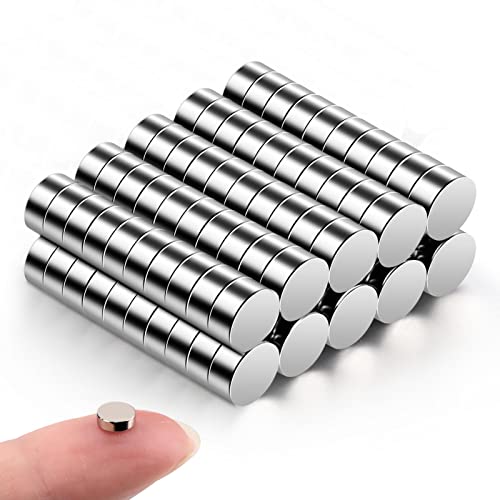 100Pcs Small Magnets 5x2 mm Mini Tiny Round Magnet Micro Neodymium Magnets for Crafts Miniatures Refrigerator Whiteboard Nail Cutter
