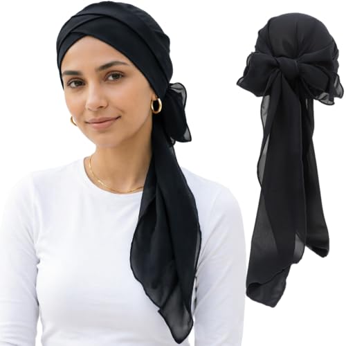 Image of DRESHOW Turban Headwrap for Women Long Hair Head Scarf Headwraps Chemo Headwear Lightweight Hair Loss Covering Hat