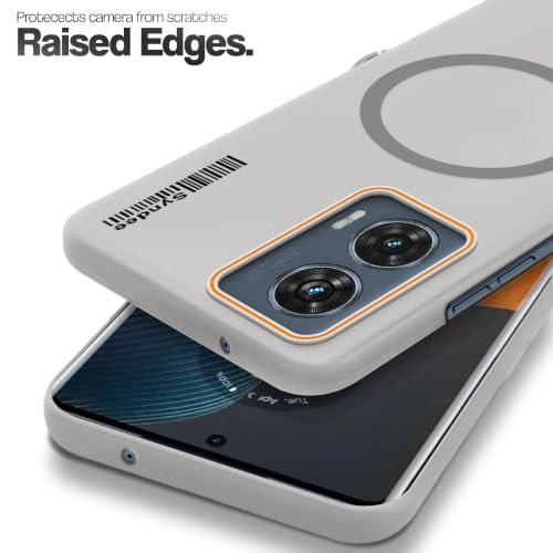 Image of Mr. Case Back Cover for Motorola Moto Edge 50 Fusion 5G Sleek Frosted Translucent Back Only Compatible with Wireless Magnetic Accessories | Anti-Scratch Shockproof Phone Case - Grey