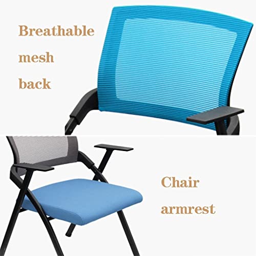Chaise de réunion de bureau en maille avec tablette écriture et accoudoirs
