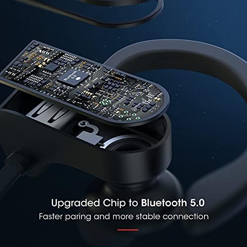 Bluetooth Headphones 5.0, Flame Running Headphones w/16 Hrs Playtime, Bass+ Stereo Wireless Sports Earphones w/IPX7 Waterproof In Ear Earbuds for Gym, Workout w/cVc6.0 Noise Cancelling Mic