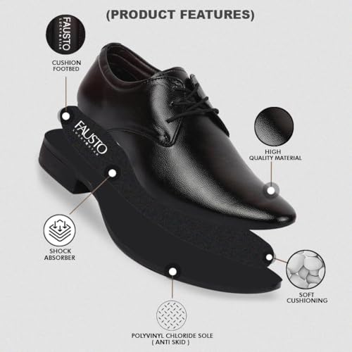 Image of FAUSTO Basics Men's Formal Office Lace Up Shoes