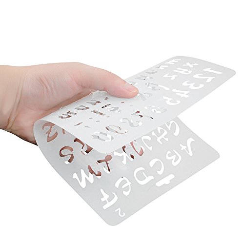 NouveLife Lot de 8 Pochoir Chiffre et Letter Pochoir Alphabet Peinture Réutilisable Souple Majuscule Minuscule Caractère de 1 à 3 cm pour Scrapbooking Carte d'Anniversaire Décoration Murale - Image 4