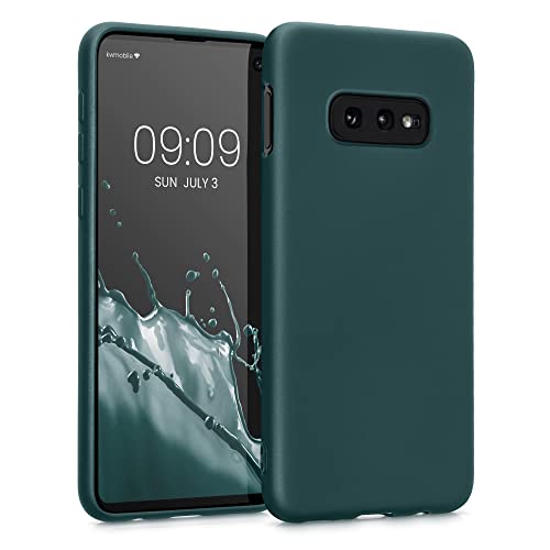 kwmobile Handyhülle für Samsung Galaxy S10e Hülle - Silikon Case metallisch schimmernd - Schutzhülle Cover - Metallic Petrol
