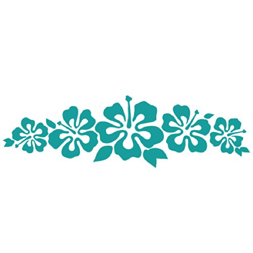 Hibiscus Band Vinyl Sticker Flower Decal Hawaii Aqua Flower Lei