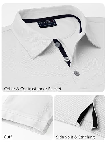 Image of FlowTech Men's Performance Polo Shirt DryMax Quick‑Dry Pinhead Texture Breathable Moisture‑Wick Odor‑Free