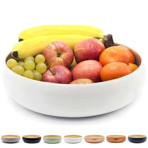 Dehaus® Groß Stilvolle Handgemacht Bambus Schüssel 30cm, als Obstschale,...