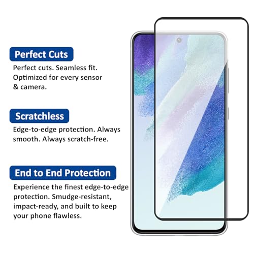 Image of AIBEX Tempered Glass for Samsung S21 FE 5G | 9H Hardness | Anti-Glare & Anti-Fingerprint | Water Resistant | Edge-to-Edge Full Screen Protector | Bubble-Free Installation