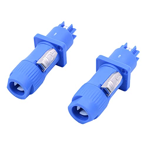 WANGCL 2 Pack Conectores de cabeza macho y hembra PowerCon de 3 pines para tomas de entrada o salida de alimentación o señal para luz de escenario y altavoces