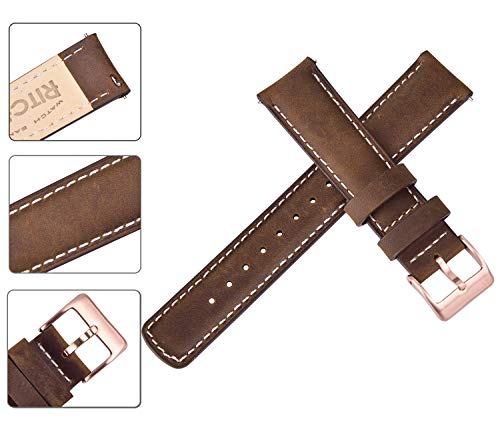 Image of Ritche Christmas Gift Quick Release Leather Watch Bands Genuine Watch Straps for Men Women Top Grain Leather Watch Strap, White Elephant Gifts, Stocking Stuffers for Men, Father's Day gifts