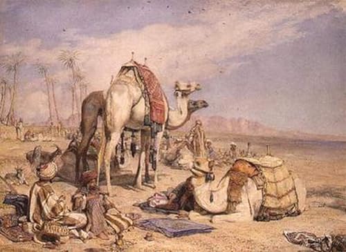 Cuadro de lienzo decorativo John Frederick Lewis pintura mural desierto casa 60x90cm