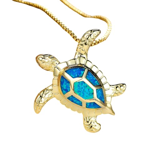 Collier tortue argent 925 et opale, le cadeau femme idéal