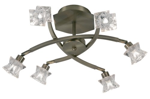 Plafonnier en laiton Kane pour illuminer votre salon avec un dôme en verre transparent