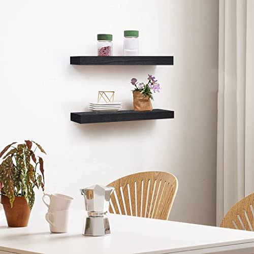 Vervida Black Floating Shelves Set Of 3 X 24 Inches Shelf For Bookshelf, Bedroom, Bathroom, Shelves For Wall Decor, Cats Long Wall Shelf Floating Shelf #TOP2