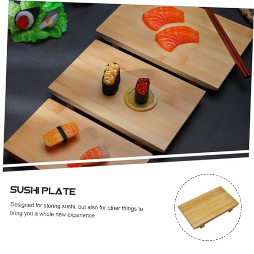 Set de plato sushi de bambú Healifty miniatura 4