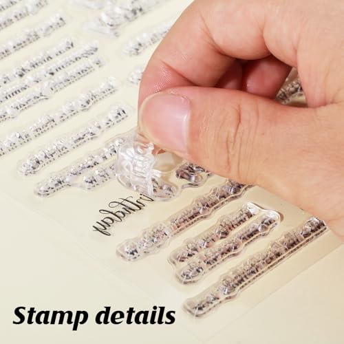 ORIGACH Birthday Sayings Clear Stamps for Card Making Birthday Greeting Words Transparent Silicone Stamps for DIY Scrapbooking Journaling Photo Album Craft Supplies