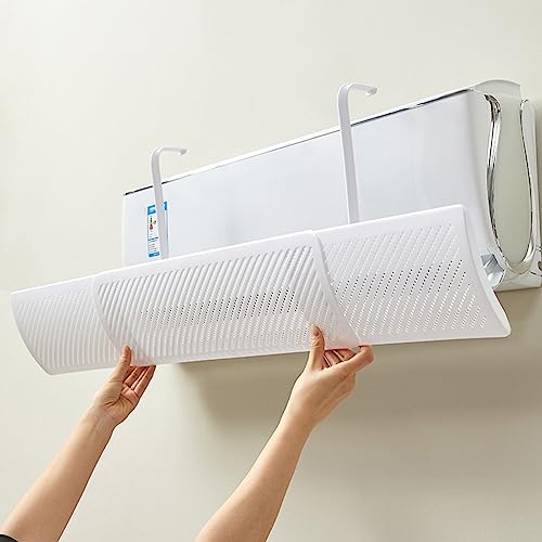 YCYRF Deflettore Per Condizionatore A Parete Regolabile, Schermo Retrattile Antisoffio, Extra-large (60-120 Cm), Angolo 180°, Materiale PP