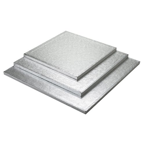 Snap Dragon Square Cake Board 35 cm Silver