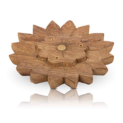 Wooden Incense Stick & Cone Burner Holder Eco Friendly Ash Catcher Tray Agarbatti