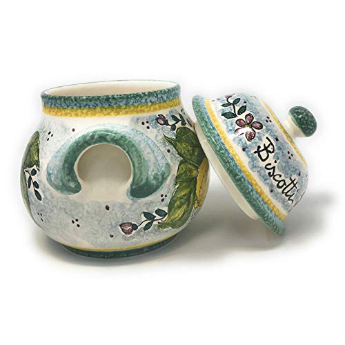 CERAMICHE D'ARTE PARRINI- Italian Ceramic Cookies Jar Biscotti Hand Painted Made in ITALY Tuscan Art Pottery2