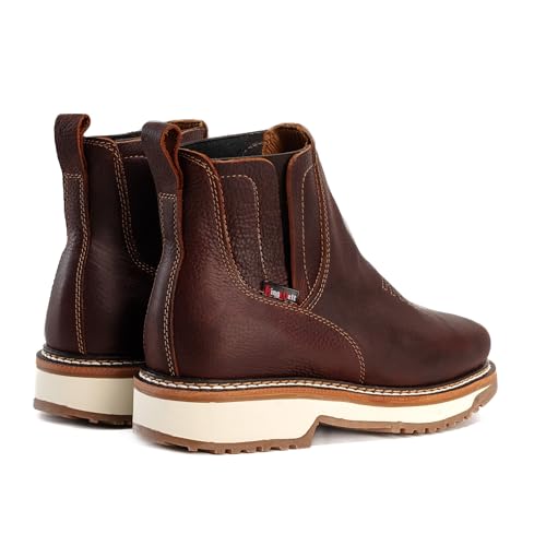 KW -ARIZONA Double Density Short Work Boot For Men Genuine Leather Slip Resistant Elastic Gore4