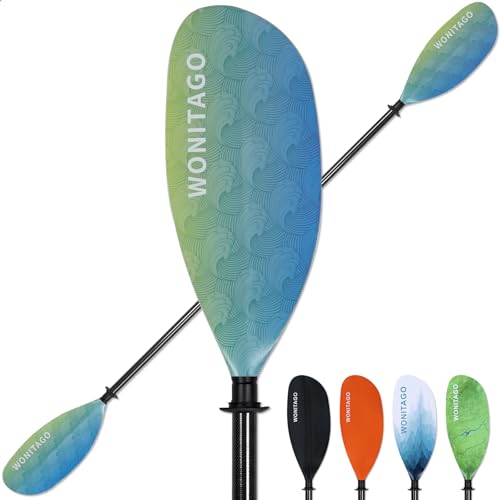 WONITAGO Kayak Paddle Carbon Fiber Shaft and Reinforced Nylon Blade