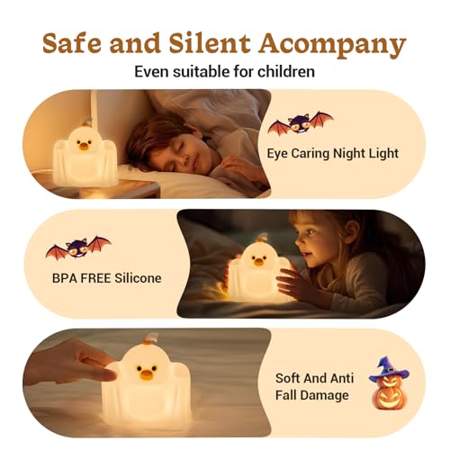 Lámpara de noche de silicona con diseño pato luz ajustable miniatura 6