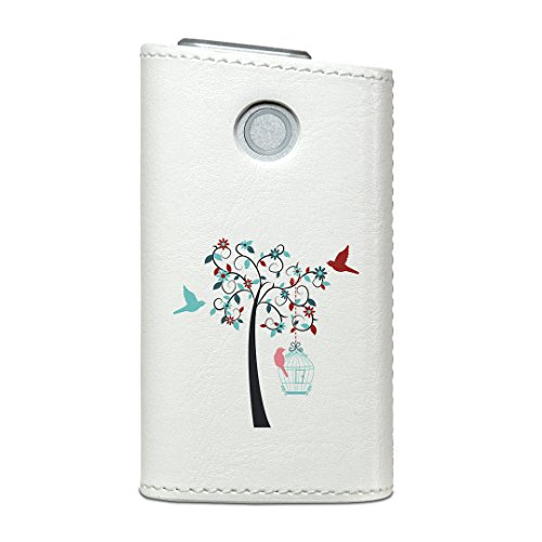 glo グロー グロウ 専用 レザーケース レザーカバー タバコ ケース カバー 合皮 ハードケース カバー 収納 デザイン 革 皮 フラワー 鳥 花 009775