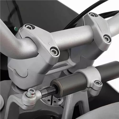 Abrazaderas de manillar motocicleta Desert X 2022 elevadores aluminio CNC plata 4