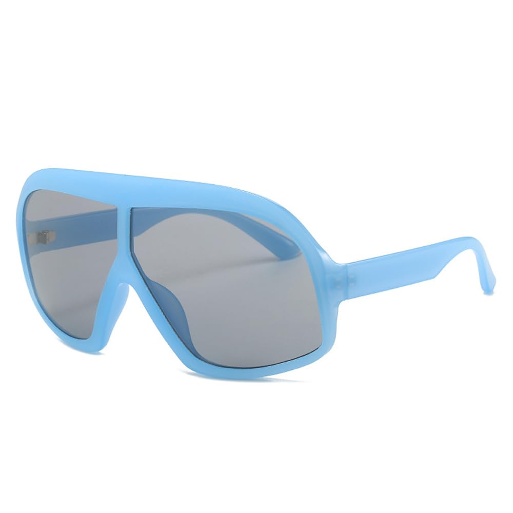 Oversized Square Punk Sunglasses Women Men Luxury Shield Goggle Sun Glasses Lady Vintage Outdoor Shades UV400 Eyewear(Color:Blue)