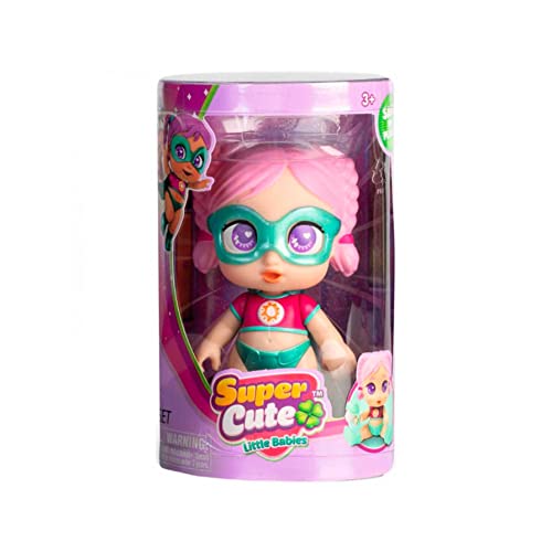 SUPER CUTE LITTLE BABIES - Mini Dolls, muñecas articuladas pequeñas de 12 cm, figuritas de las bebés superheroínas de la serie, hasta 5 modelos diferentes, Envío aleatorio, +4 años, Famosa (UPU09000)