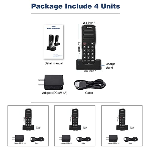Chtoocy CH-668 Rechargeable Intercoms Wireless For Home 5280 Feet Range 10 Channel thumb #6