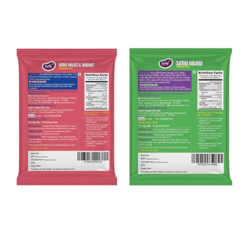 Early Foods - No Added Sugar No Salt Cereals - Trial Pack Combo of 10 - Sprouted Ragi Powder, Sathu Maavu, Rice, Whole Wheat & Millet Porridge Mixes with Dry Fruits | 50g X 10